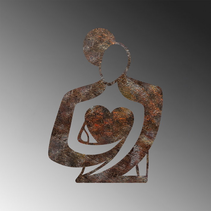Wallity Rusty Hug Escultura de Pared de Metal Antiquation